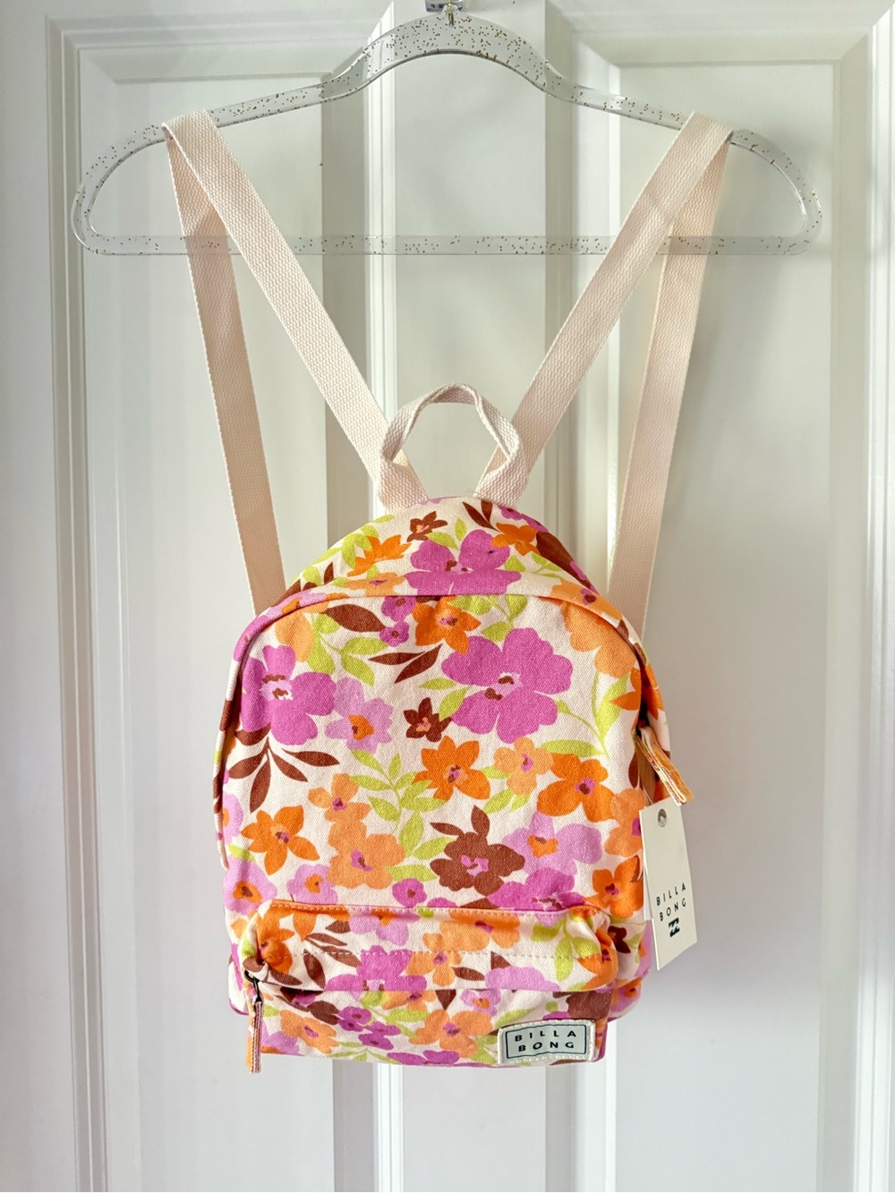 Billabong Mini Mama Pink, Orange & Cream Floral Mini Backpack